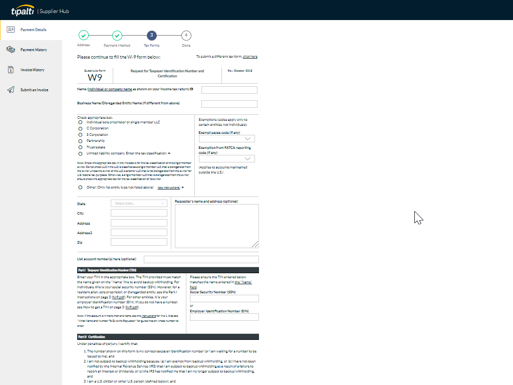 HELP!) Failed to complete Tipalti registration - Platform Usage